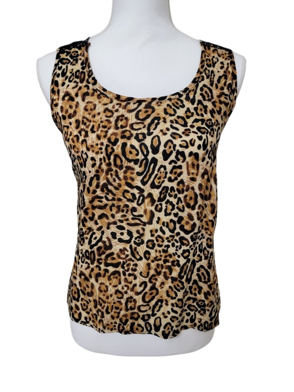The Hanger Size M Leopard Print Tank Top with Lace Back Straps, NEW with Tag - Picture 1 of 12